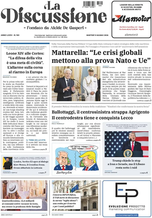 Prima pagina La Discussione di oggi - Quotidiano nazionale