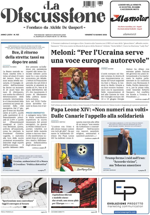 Prima pagina La Discussione di oggi - Quotidiano nazionale