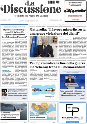 Prima pagina La Discussione di oggi - Quotidiano nazionale