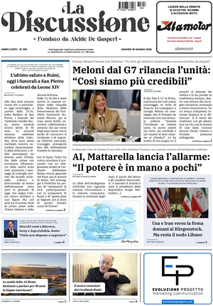 Prima pagina La Discussione di oggi - Quotidiano nazionale
