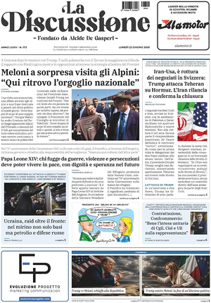 Prima pagina La Discussione di oggi - Quotidiano nazionale