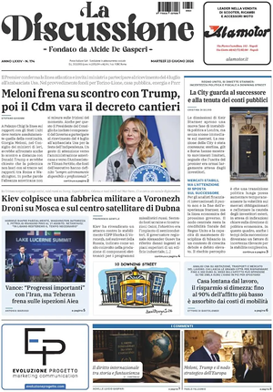 Prima pagina La Discussione di oggi - Quotidiano nazionale