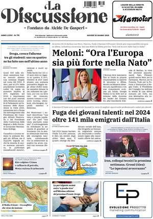 Prima pagina La Discussione di oggi - Quotidiano nazionale