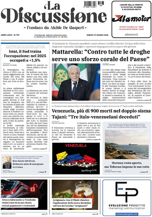 Prima pagina La Discussione di oggi - Quotidiano nazionale