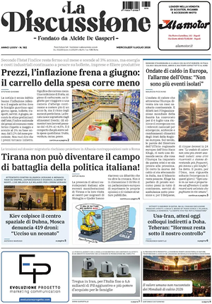 Prima pagina La Discussione di oggi - Quotidiano nazionale