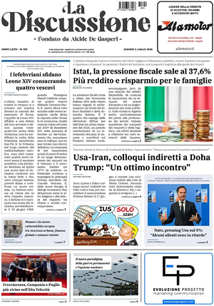 Prima pagina La Discussione di oggi - Quotidiano nazionale