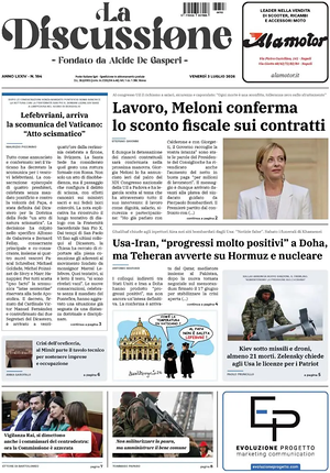 Prima pagina La Discussione di oggi - Quotidiano nazionale