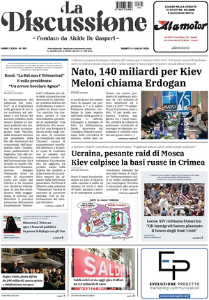 Prima pagina La Discussione di oggi - Quotidiano nazionale