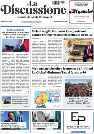Prima pagina La Discussione di oggi - Quotidiano nazionale