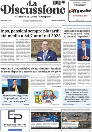 Prima pagina La Discussione di oggi - Quotidiano nazionale