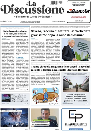Prima pagina La Discussione di oggi - Quotidiano nazionale