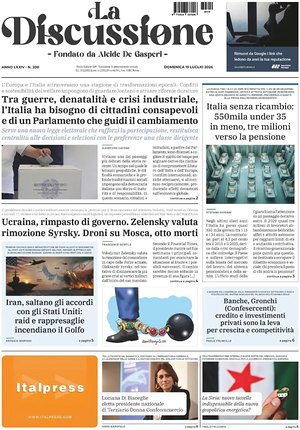 La Discussione prima pagina