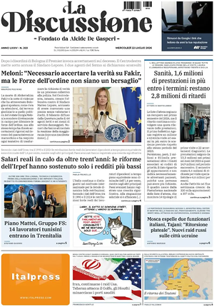 La Discussione prima pagina