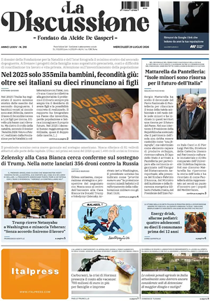Prima pagina La Discussione di oggi - Quotidiano nazionale