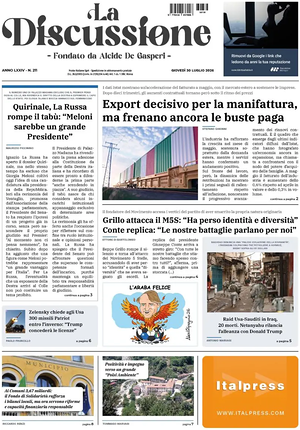 Prima pagina La Discussione di oggi - Quotidiano nazionale