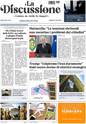 Prima pagina La Discussione di oggi - Quotidiano nazionale