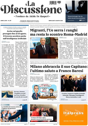 Prima pagina La Discussione di oggi - Quotidiano nazionale