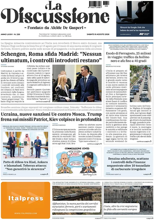 Prima pagina La Discussione di oggi - Quotidiano nazionale