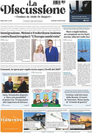 Prima pagina La Discussione di oggi - Quotidiano nazionale