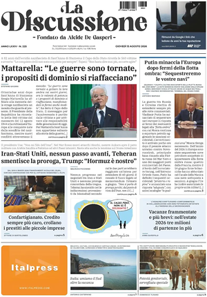 Prima pagina La Discussione di oggi - Quotidiano nazionale