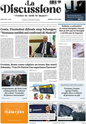 Prima pagina La Discussione di oggi - Quotidiano nazionale
