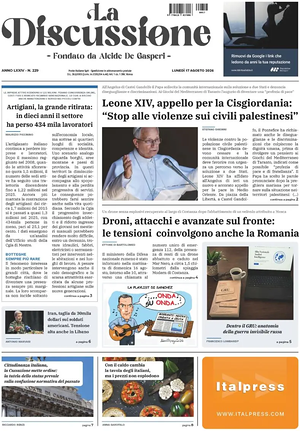 Prima pagina La Discussione di oggi - Quotidiano nazionale