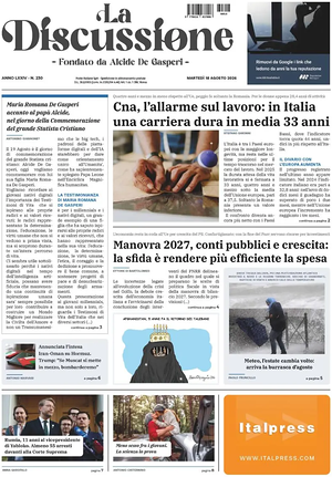 Prima pagina La Discussione di oggi - Quotidiano nazionale
