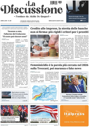 Prima pagina La Discussione di oggi - Quotidiano nazionale