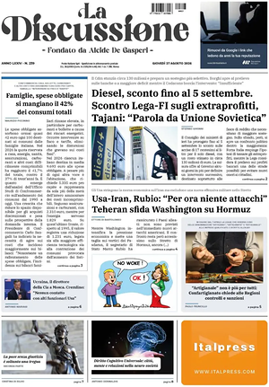 Prima pagina La Discussione di oggi - Quotidiano nazionale