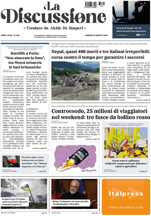 Prima pagina La Discussione di oggi - Quotidiano nazionale