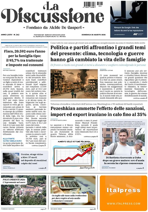 Prima pagina La Discussione di oggi - Quotidiano nazionale