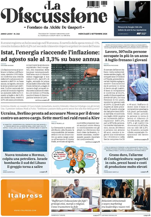 Prima pagina La Discussione di oggi - Quotidiano nazionale