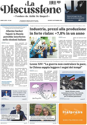 Prima pagina La Discussione di oggi - Quotidiano nazionale