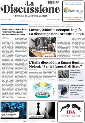 Prima pagina La Discussione di oggi - Quotidiano nazionale