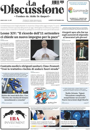 Prima pagina La Discussione di oggi - Quotidiano nazionale