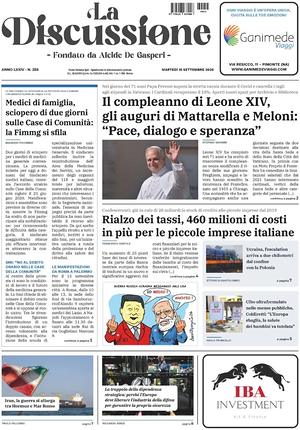 Prima pagina La Discussione di oggi - Quotidiano nazionale