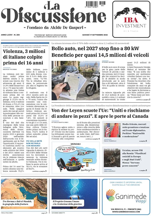 Prima pagina La Discussione di oggi - Quotidiano nazionale