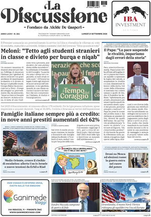 Prima pagina La Discussione di oggi - Quotidiano nazionale