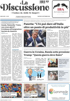 Prima pagina La Discussione di oggi - Quotidiano nazionale