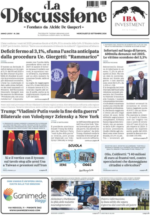 Prima pagina La Discussione di oggi - Quotidiano nazionale