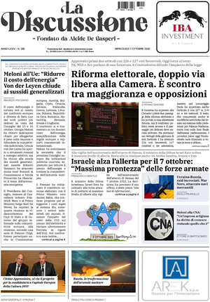 Prima pagina La Discussione di oggi - Quotidiano nazionale