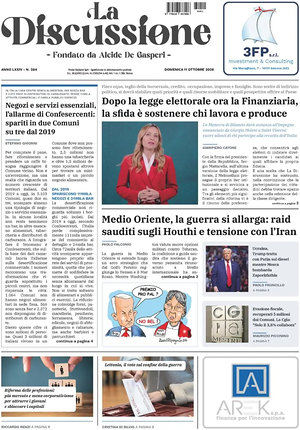 Prima pagina La Discussione di oggi - Quotidiano nazionale