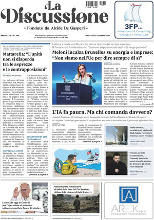 Prima pagina La Discussione di oggi - Quotidiano nazionale