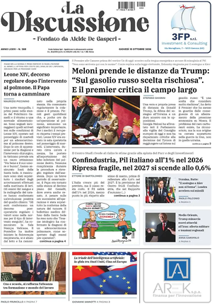 Prima pagina La Discussione di oggi - Quotidiano nazionale