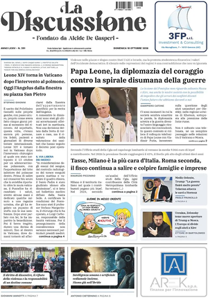 Prima pagina La Discussione di oggi - Quotidiano nazionale
