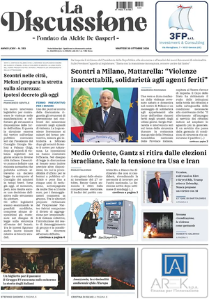 Prima pagina La Discussione di oggi - Quotidiano nazionale