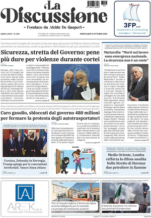 La Discussione prima pagina