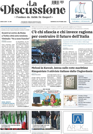 Prima pagina La Discussione di oggi - Quotidiano nazionale