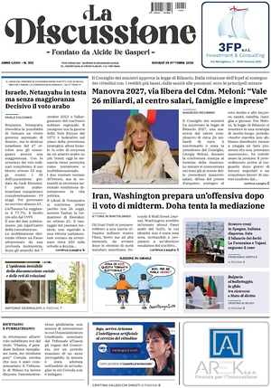 Prima pagina La Discussione di oggi - Quotidiano nazionale