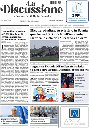Prima pagina La Discussione di oggi - Quotidiano nazionale